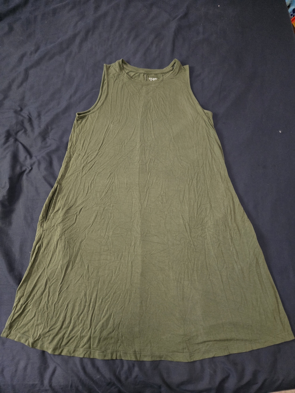 Time and Tru Olive Green Dress